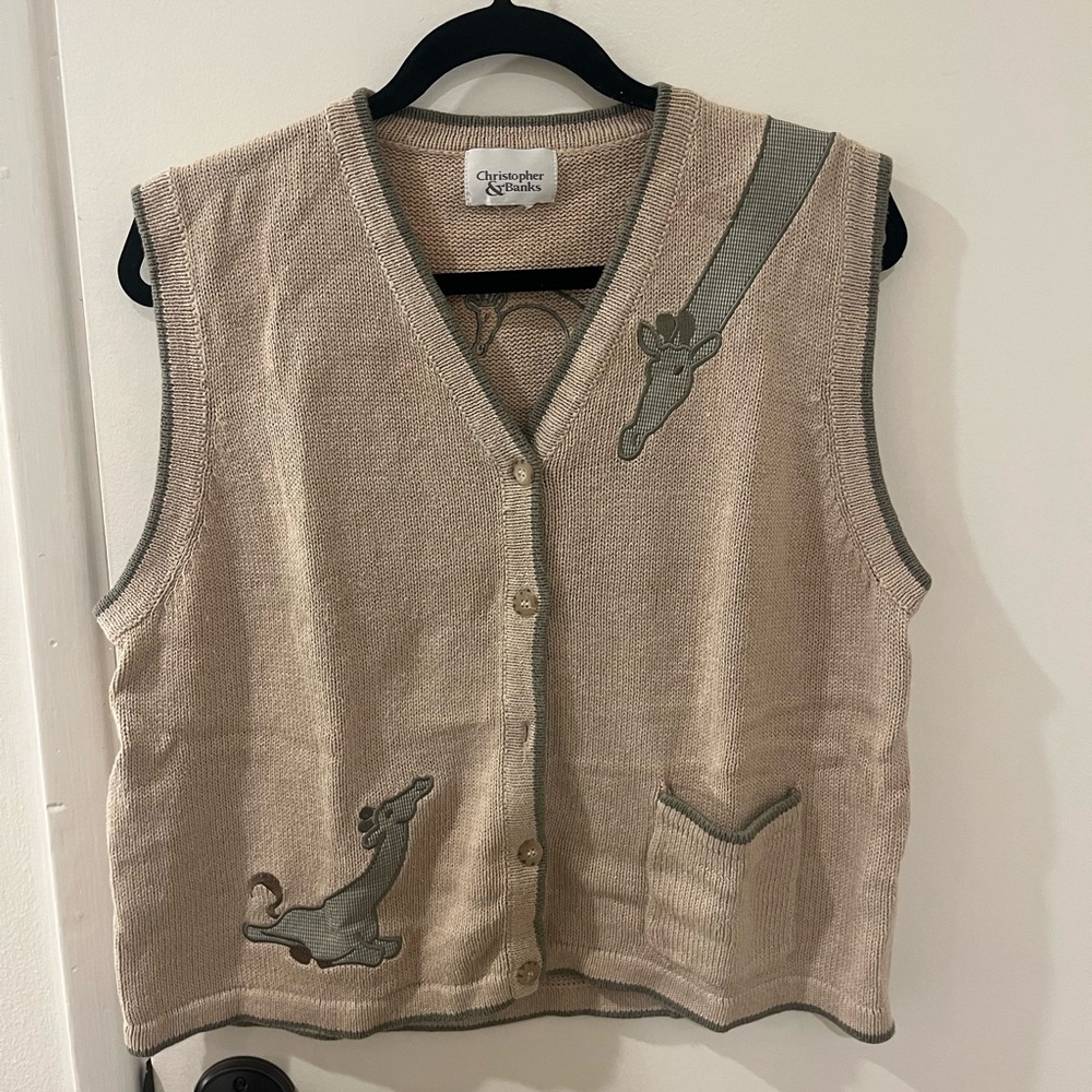 Christopher & Banks Giraffe Appliqué Sweater Vest